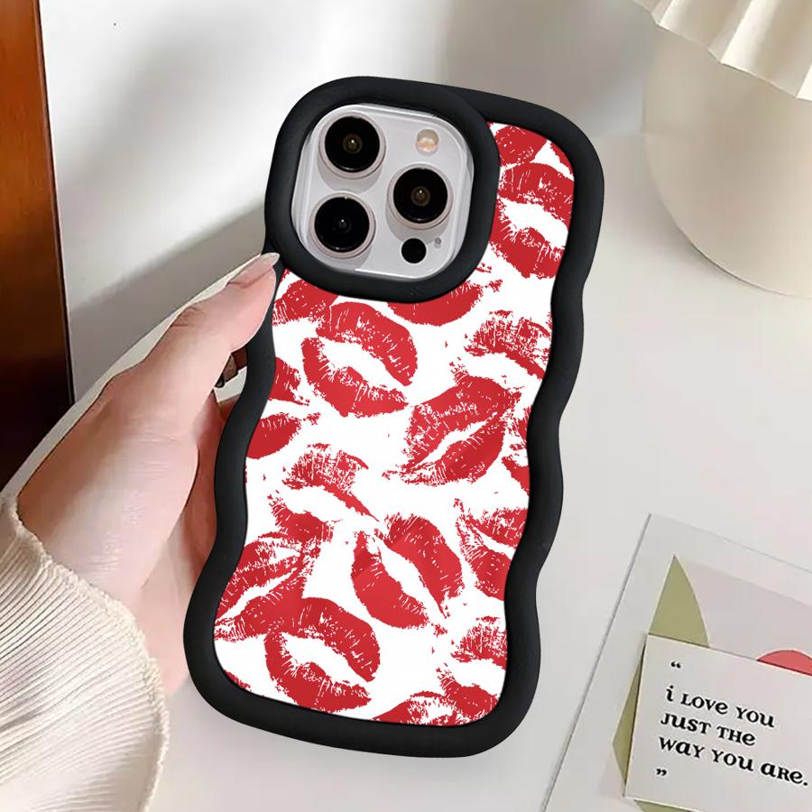Ретро и сексуальный чехол с принтом красных губ для iPhone 11 13 12 17 Air 16 Pro Max 14 15 Plus XR 8 Мягкая крышка для телефона