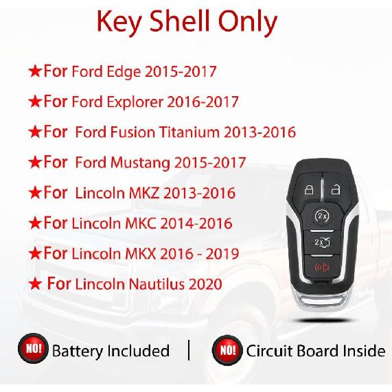 MechanMagic Smart Key Fob Shell Case Cover Replacement Fit for Ford F150 Explorer Mustang Edge Fusion Lincoln MKX MKC MKZ Keyless Entry Remote 5