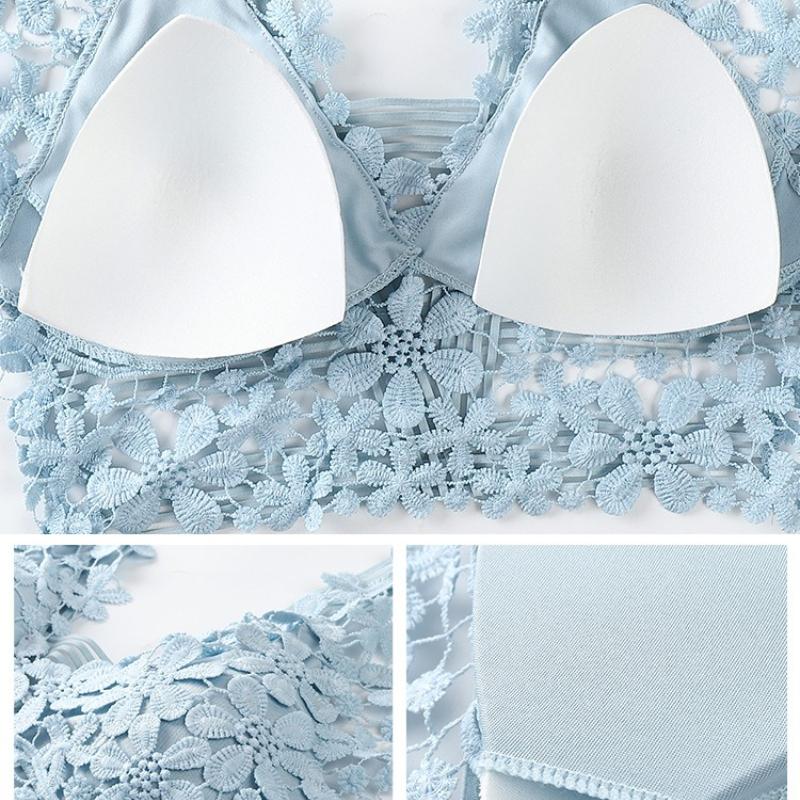Новый Водорастворимый Цветочный Кружевной Красивый Зад Без Косточек, Дышащий Пояс для Груди, Противобликовая Основа, Бретельки, Нижнее Белье-Жилет для Женщин