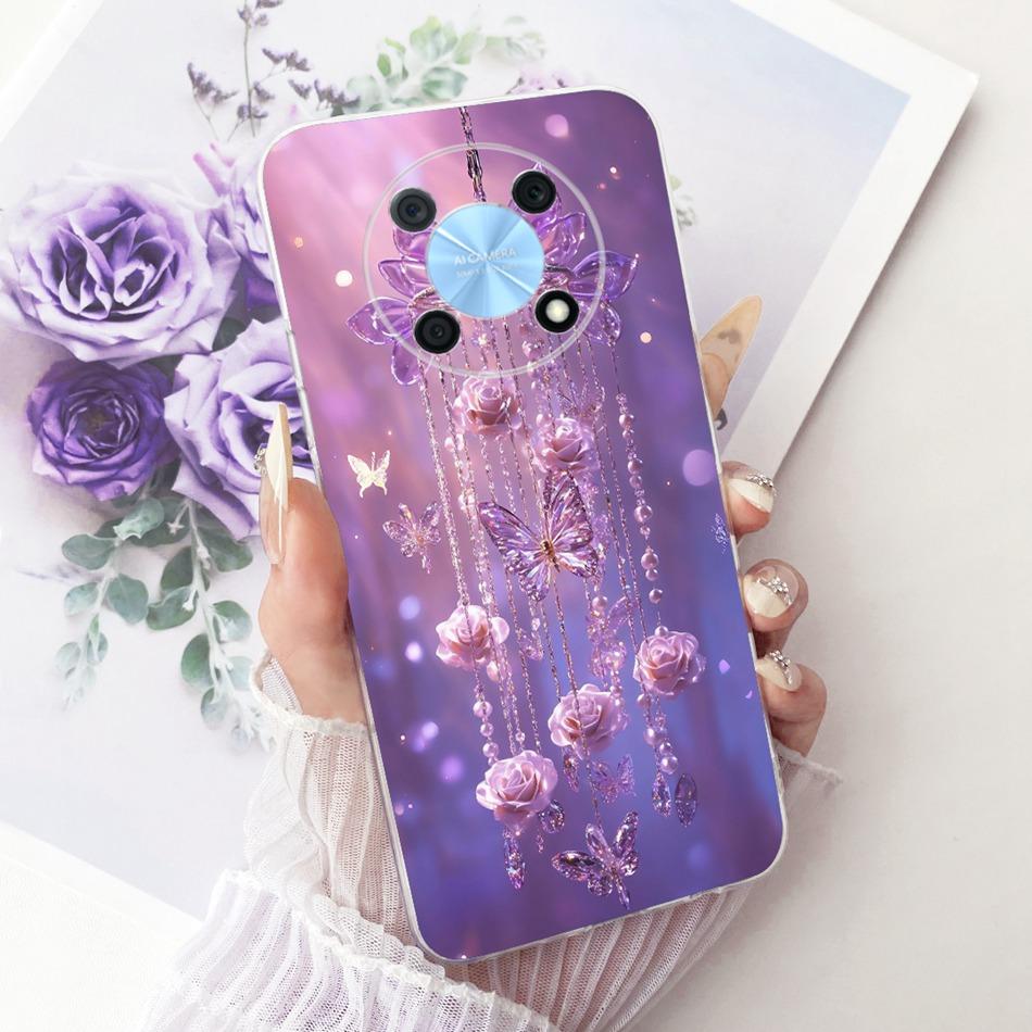 For Huawei Nova Y90 Y91 Cute Flower Butterfly Cat Painted Case For Huawei NovaY90 NovaY91 Soft Silicone TPU Phone Cases