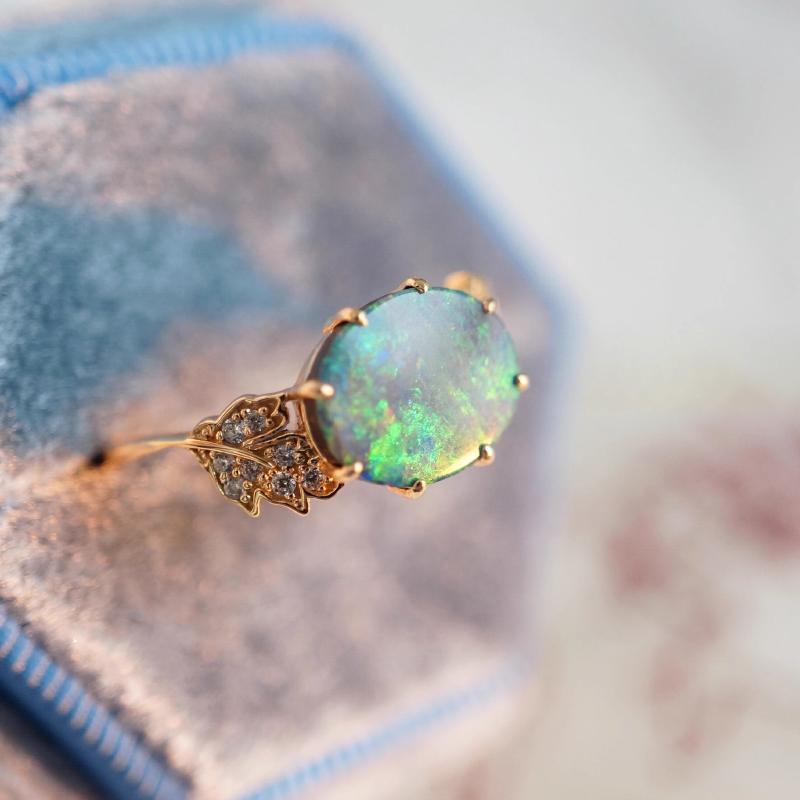 Красочные опаловые листья опала изысканная текстура романтические обручальные кольца для женщин классический винтажный стиль трендовые ювелирные изделия