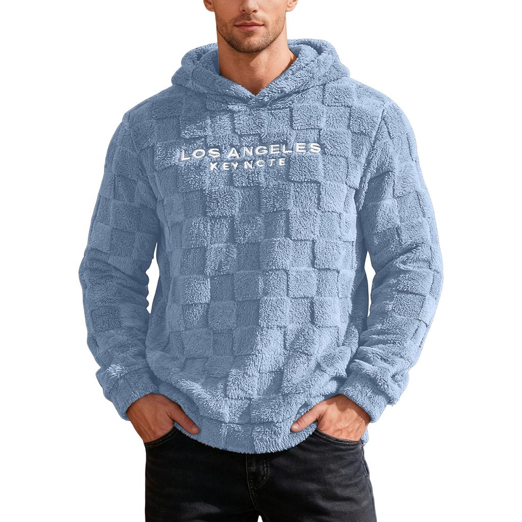 Мужская Повседневная Спортивная Свободная Толстовка с Капюшоном и Вышивкой