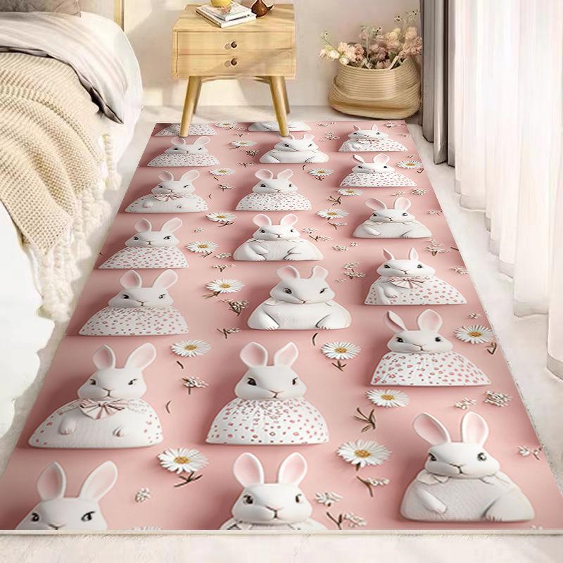 Bedside Carpet Cute Bedroom Stain Resistant Drifting Window Living Room Sofa Room Floor Mat Thickened Home Floor Mat