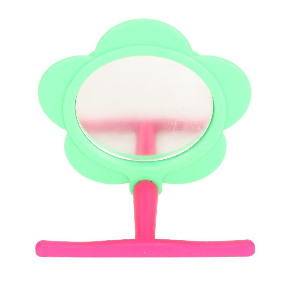 Acrylic Material Parrot Mirror Stand Toy Flower Shape Hanging Bird Mirror Toy For Budgie