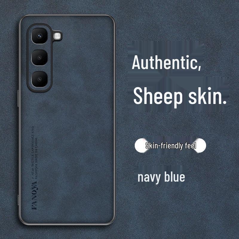 Однотонный чехол из натуральной кожи для Infinix Hot70 - Защитный чехол в деловом стиле