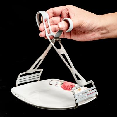 Зажим для тарелок с защитой от ожогов, щипцы для посуды из нержавеющей стали, зажим для тарелок, захват для сковороды, зажим для миски, нескользящая ручка для дома, ресторана, бара