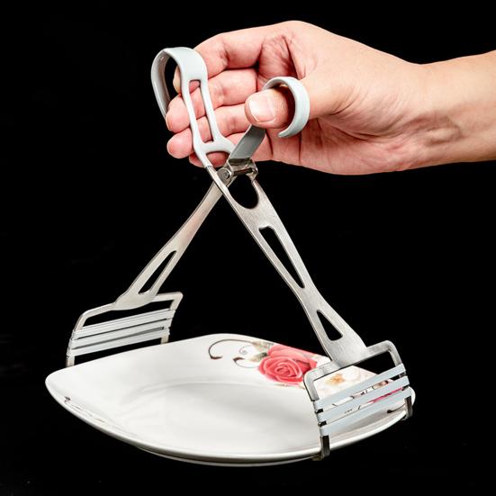 Зажим для тарелок с защитой от ожогов, щипцы для посуды из нержавеющей стали, зажим для тарелок, захват для сковороды, зажим для миски, нескользящая ручка для дома, ресторана, бара
