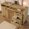 Buffet - 3 Tiroirs et 2 Portes - Meuble de Rangement - Étagère Réglable - Salon, Salle à Manger, en Chêne Foncé, 120x40x85 cm