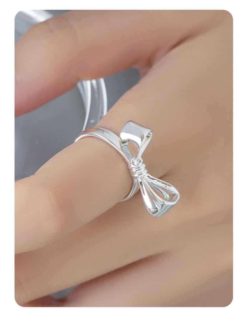 Exquisite Luxury Adjustable Bow Ring: Sweet, Fashionable, High-End Design