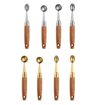 Прочная ложка для арбуза, кухонная ложка из нержавеющей стали, антидеформируемая, для фруктов, ложка для мороженого с ручкой, портативная