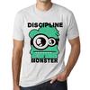 Мужская винтажная футболка с графическим принтом Discipline Monster Vintage White