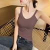 Минималистичная мода Универсальные летние новинки Модальные майки Женские однотонные с V-образным вырезом Без спинки В рубчик Корейские повседневные Приталенные майки