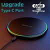 60W Fast Wireless Charger Pad Stand Phone Qi Wireless Charging Dock Station Induction Chargers for iPhone 14 13 12 11 Android Phone