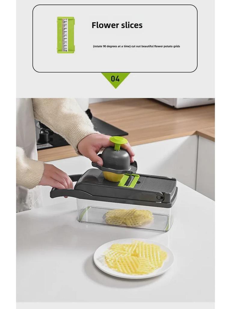 Многофункциональная овощерезка: Измельчитель, шинковка, терка, слайсер