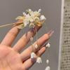 Chinese Hair Pin Hair Making Accessories Gold Fringed Hair Stick Luxurious Pearl Headdress for Women Girls Long Curly Hair