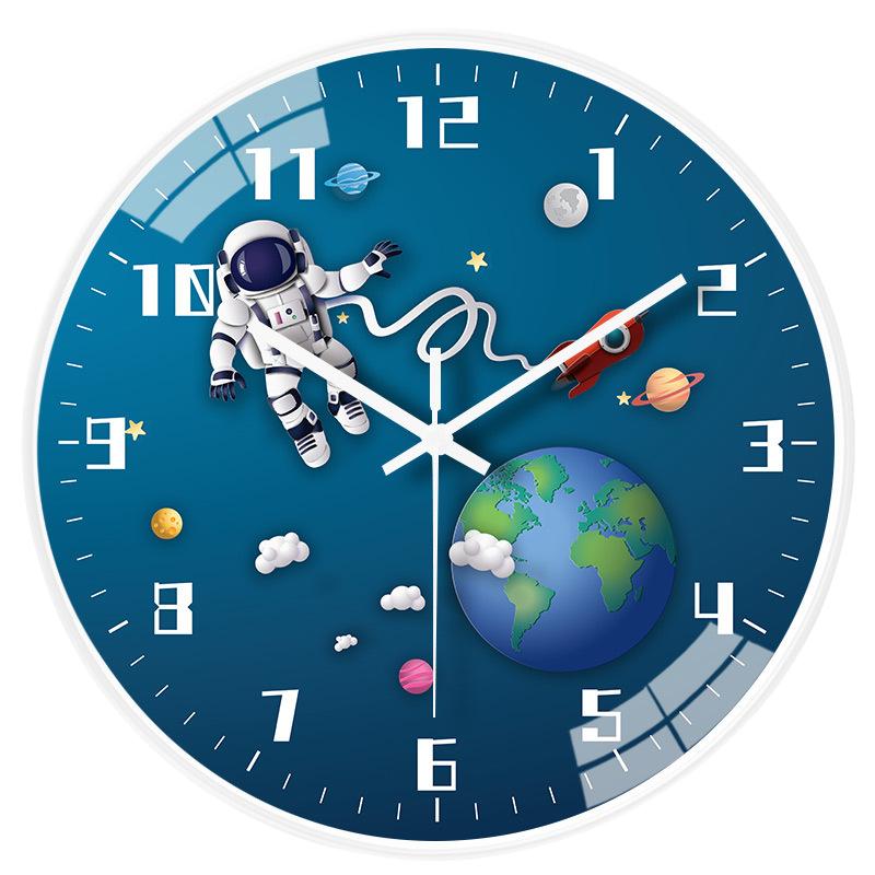 Бесшумные настенные часы Гостиная Дом Спальня Часы Детская комната Мультяшные настенные часы Атмосферная комната Отображение цифр