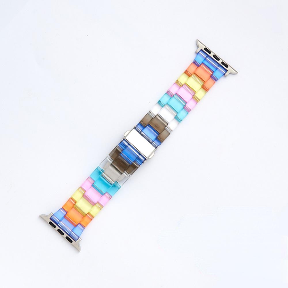 Resin Rainbow Transparent For Apple Watch Band 44mm 45mm 38 40mm 42 41mm 49mm 44 45 Strap Bracele iWatch Series 8 7 6 SE 5 4 3 2 Band