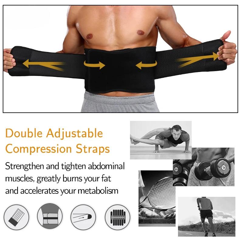 Мужской пояс для похудения, пояс для похудения, корсет для сжигания жира, сауна, пот, обертывание, фитнес-тренажер, ремень для триммера