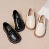 Маленькие кожаные туфли для девочек 2025 новая весна и осень детские универсальные туфли-бини на мягкой подошве туфли принцессы лоферы в британском стиле