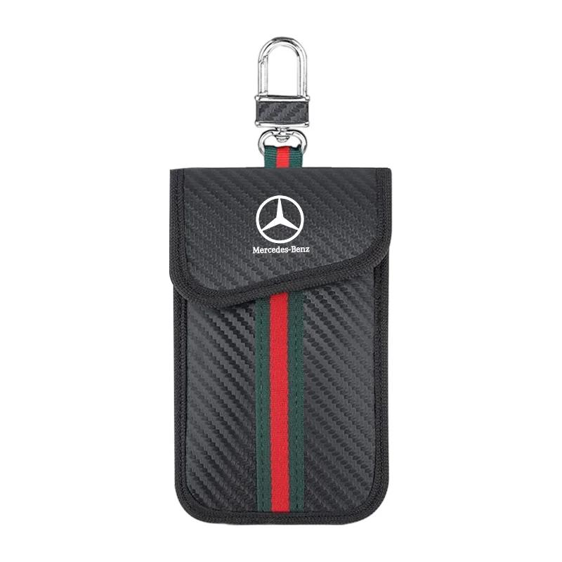 EJK4 2025 Hot For Benz Car Key Signal Blocker Case Faraday Box Anti-Hacking Anti-Theft Key Fob For Mercedes Benz AMG GLK GLE GLC W203