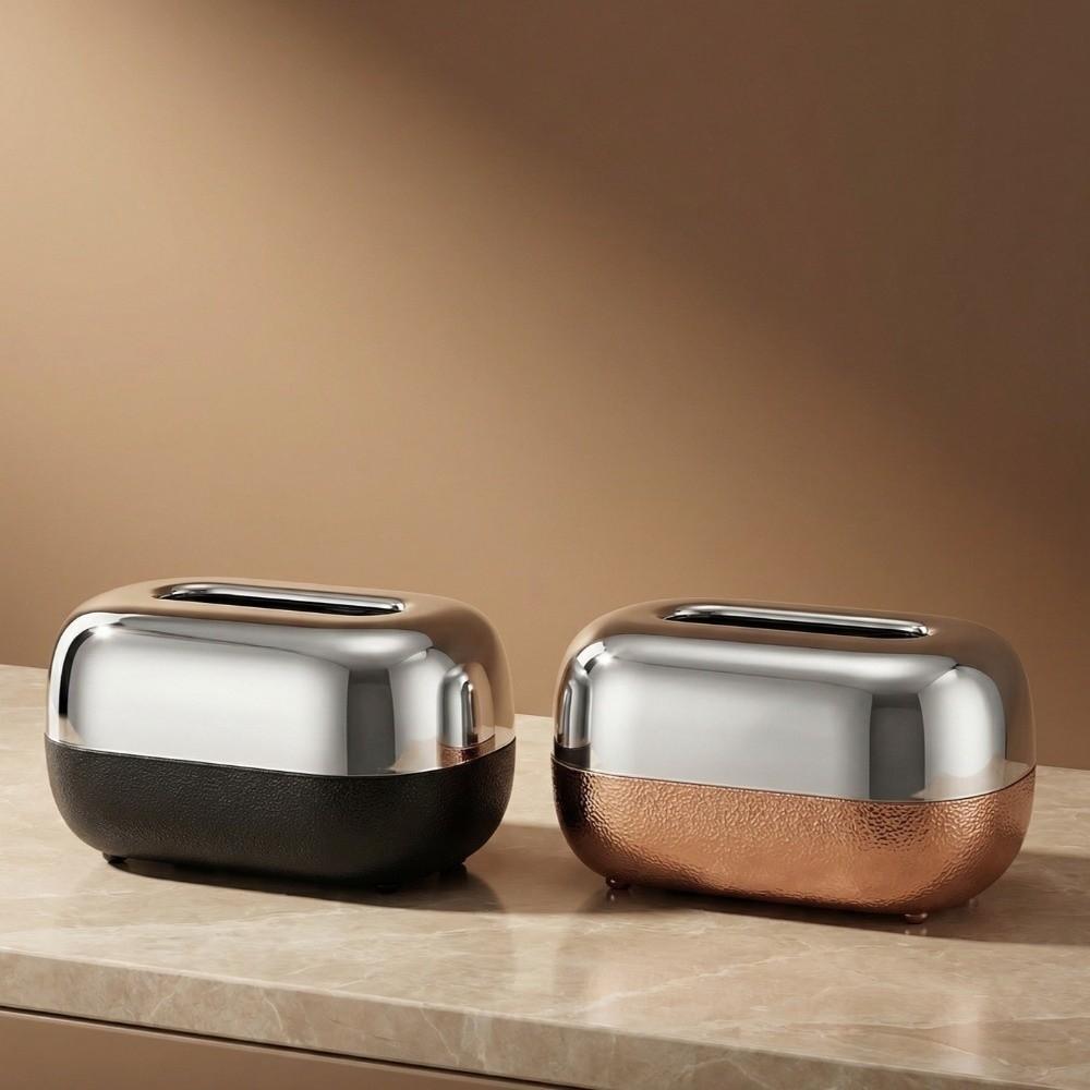 Mirror Surface Napkin Holder Wood Grain Tissue Organizer Modern Minimalist Tissue Box Bedroom