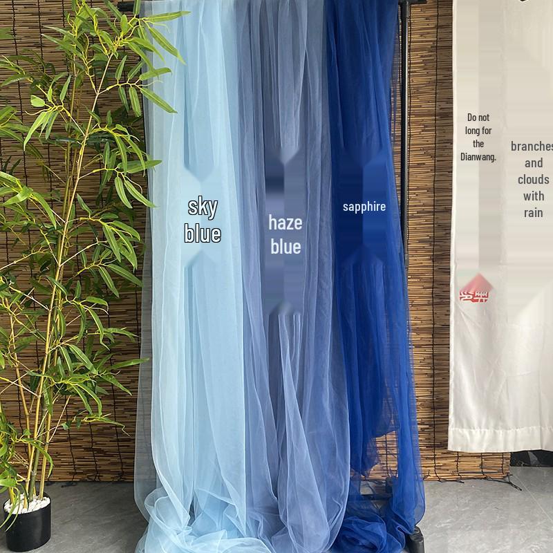 Светло-розовая марлевая занавеска с цветами сакуры с розовым нефритом и акцентами цвета розовой фасолевой пасты - швейцарская противомоскитная сетка для потолка салона красоты.