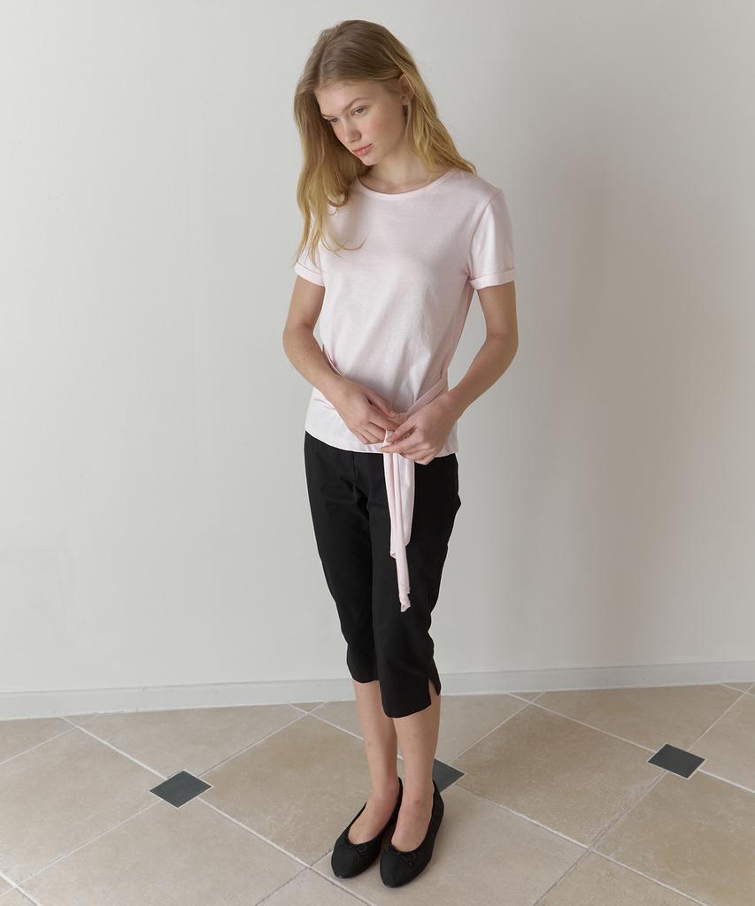 AMONG A Waist Tie T-Shirt_Pink