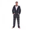 Keanu Mens Checked Microfleece Zipped Long Pyjama Set