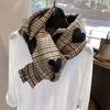 Soft Heart Knitted Scarf Acrylic Fibers Long Thickened Shawl Gift Double-sided Scarf  Winter