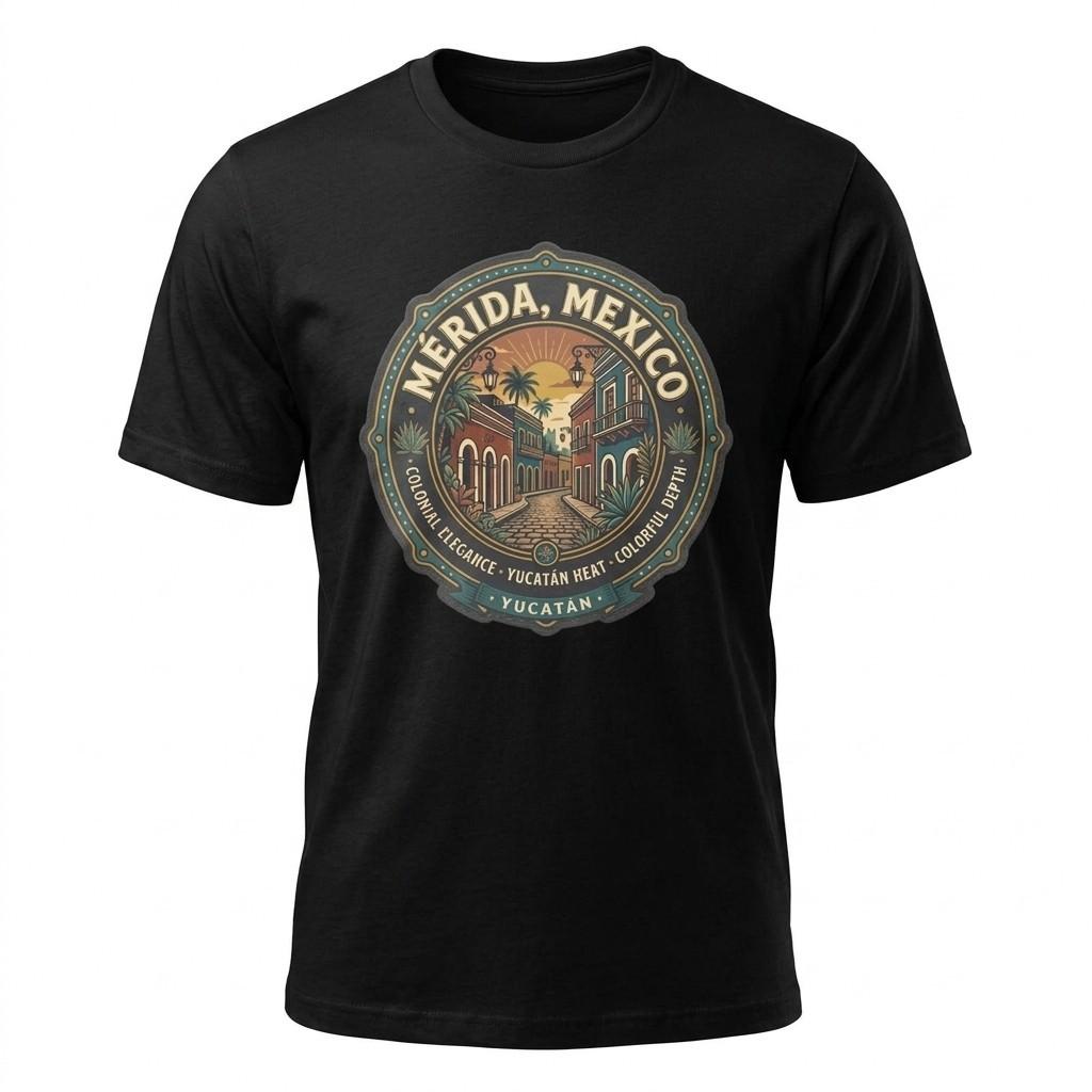 Merida Mexico Colonial Graphic T-Shirt Unisex Travel Tee