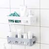 Punch-free Bathroom Shelf Plastic Wall Hanging Bathroom Storage Rack Basket No Trace Stickers ADM