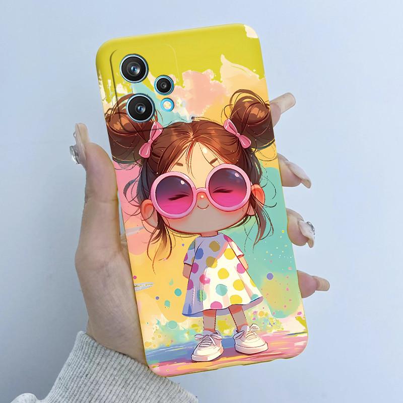 Чехол для телефона Realme 9 Pro Plus RMX3392 RMX3393 Дизайн 'Цветочная Девочка' Мягкий Силикон ТПУ Задняя Панель Для Realme9 4G RMX3521 Чехлы