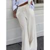 Casual Loose Bandage Straight-leg Pants Basic Stretch Low-waist Wide-leg Pants