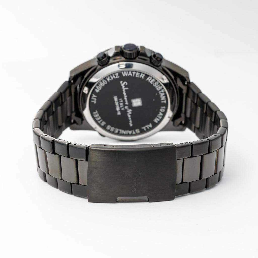 Salvatore Marra Radio Solar Watch Business Analog Quartz Waterproof with Cloth BKBK [Salvatore Marra] Men's (All Black)