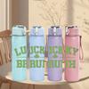 1PC Lucky Bruh Saint Patrick Text 750ml Color Plastic Sports Water Bottle Leakproof Flip Straw Lid Suitable for Sports Office Home Use