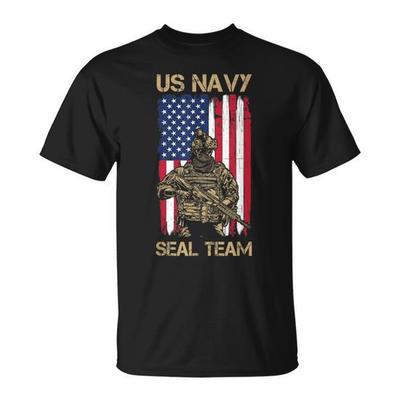 Футболка с графическим принтом для солдата команды SEAL ВМС США, военная футболка для ветеранов, фанатов, повседневный хлопковый топ с коротким рукавом