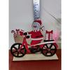 New Handicrafts Christmas Decoration Small Wooden Decors Christmas Gift (Santa On Cycle Engraved In Wood)