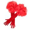 Elegant Long Gloves Elastic Wedding Bridal Gloves Fashion Ruffles Velvet Mittens  Banquet