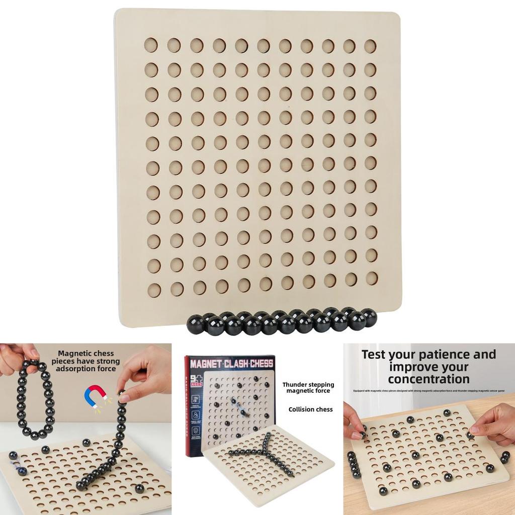 Wooden Magnetic Collision Board Game For Kids Educational Family Play