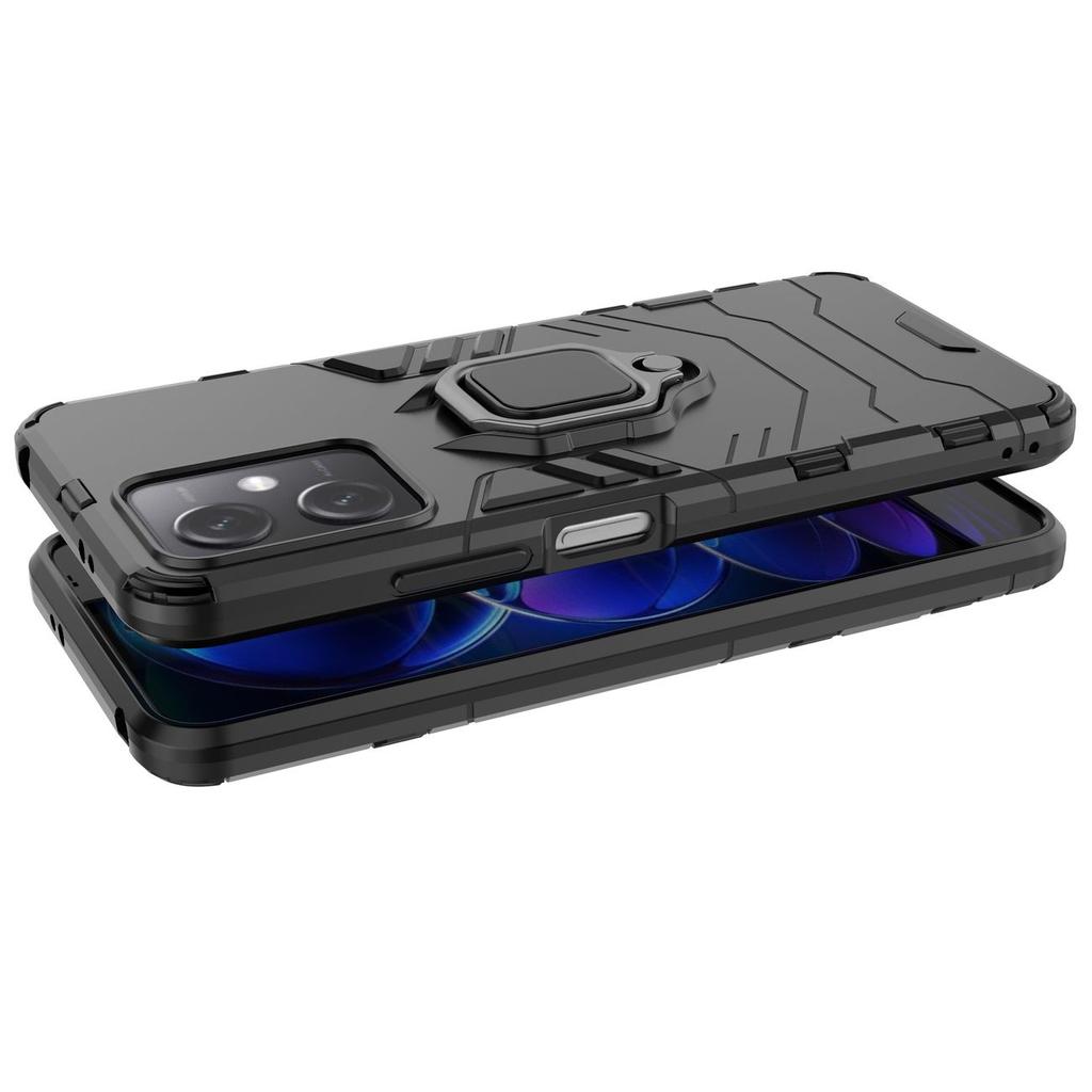 Xiaomi Redmi Note 12 / Poco X5 5G Magnetic Ring Armor Case - Durable Black Protective Cover