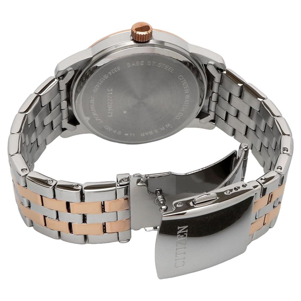 Citizen Аналоговые кварцевые часы с фазами Луны, серебро x розовое золото, модель Overseas [Citizen], мужские AK5006-58A [Товар]