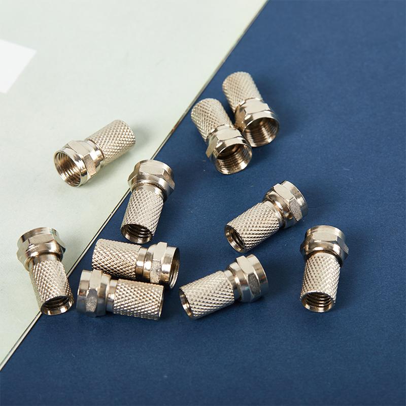 10 шт. Металлические скручивающиеся вилки коаксиального кабеля Rg6 F-типа для спутникового телевидения