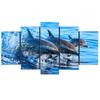 5 шт. синий океан животные прыгающие дельфины картины современные HD печатные настенные художественные рамки холст картины плакат украшения дома без рамки