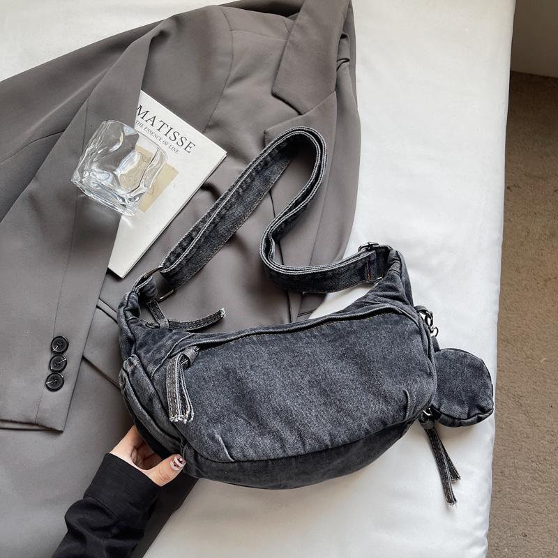 Джинсовая сумка женская большая вместительная сумка на плечо легкая сумка кроссбоди