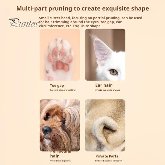 Триммер для домашних животных со светодиодной подсветкой, аккумуляторная машинка для стрижки домашних животных, тихий триммер для кошачьих лап, бритва для домашних животных для глаз, ушей, лица, крестца