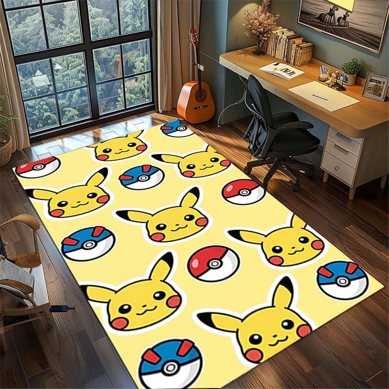 Large Area Floor Mat Rug Carpet "Pokémon" Non Slip Washable Bedroom Gamer Room Decor—kwq74