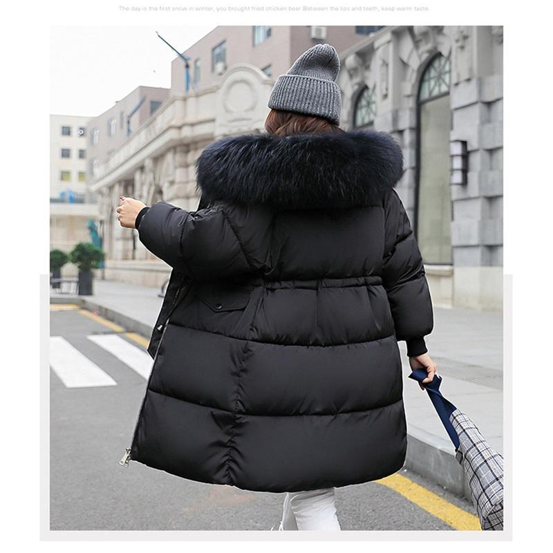 Женская модная зимняя куртка с меховым воротником и капюшоном, хлопковое пальто, женская теплая куртка типа плаща с надписью