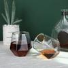 European Style Gold Edged Diamond Glass Hexagonal Plastic Household Transparent Whiskey Glass Hexagonal Foreign Wine Glass