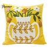 Embroidered Cushion Cases for Sofa Farmhouse Floral Cover, 3D Flower Embroidery Throw Pillow Decorative Square Bedroom Case Living Room Couch Bedroom,
