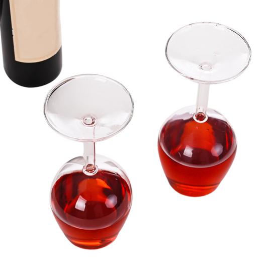 1/2Pcs Wine Glass Easy to Clean Dishwasher Safe Large Capacity Inverted Striped Design High Transparency Wine Glass